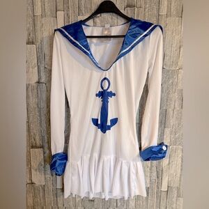 Sailor Style Dress with Blue Accents